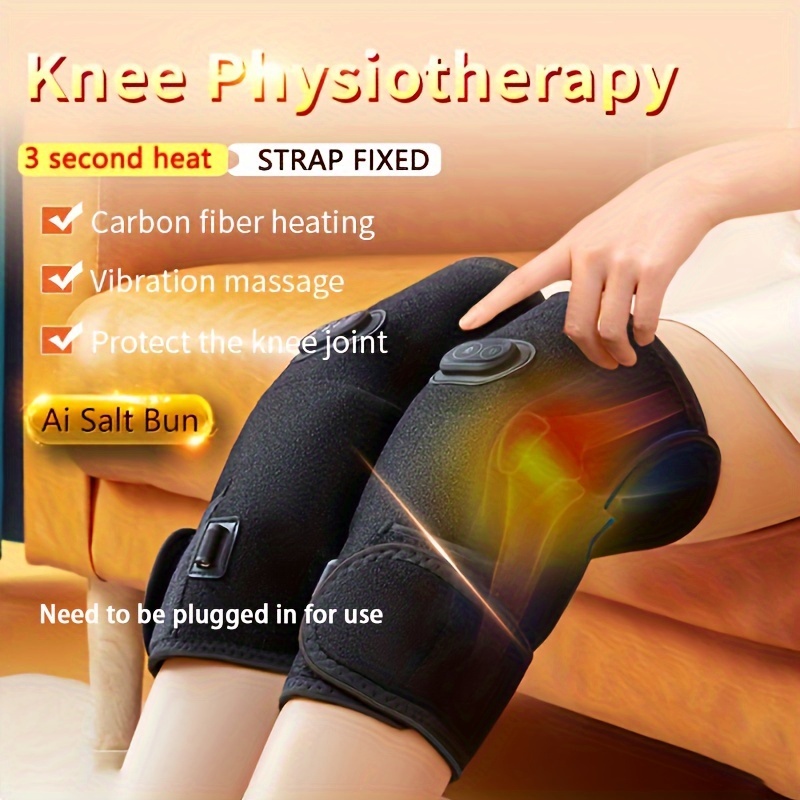 Heated Knee Brace Wrap, 3 Adjustable Heat-settings, Infrared Knee Heating  Pad for Arthritis Knee Pain Relief Massaging Knee Pad(No Battery)