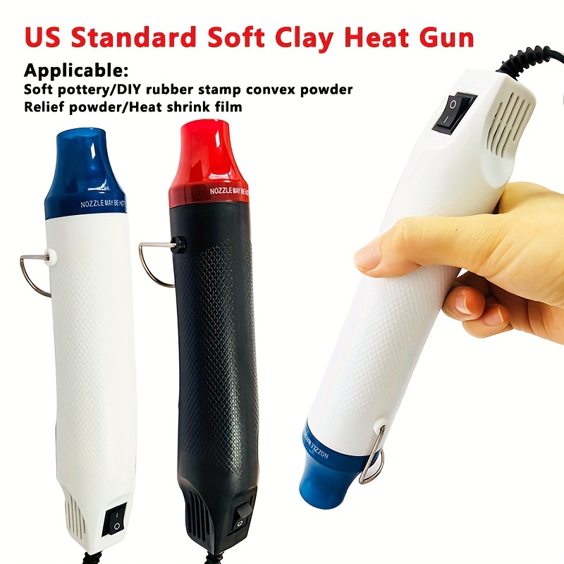 Multi-Purpose Professional Heat Gun Pen Tool Portable Mini Electric Heating  Nozzle Hot Air Gun for DIY Embossing Shrink Drying Paint Art (White/Black)  