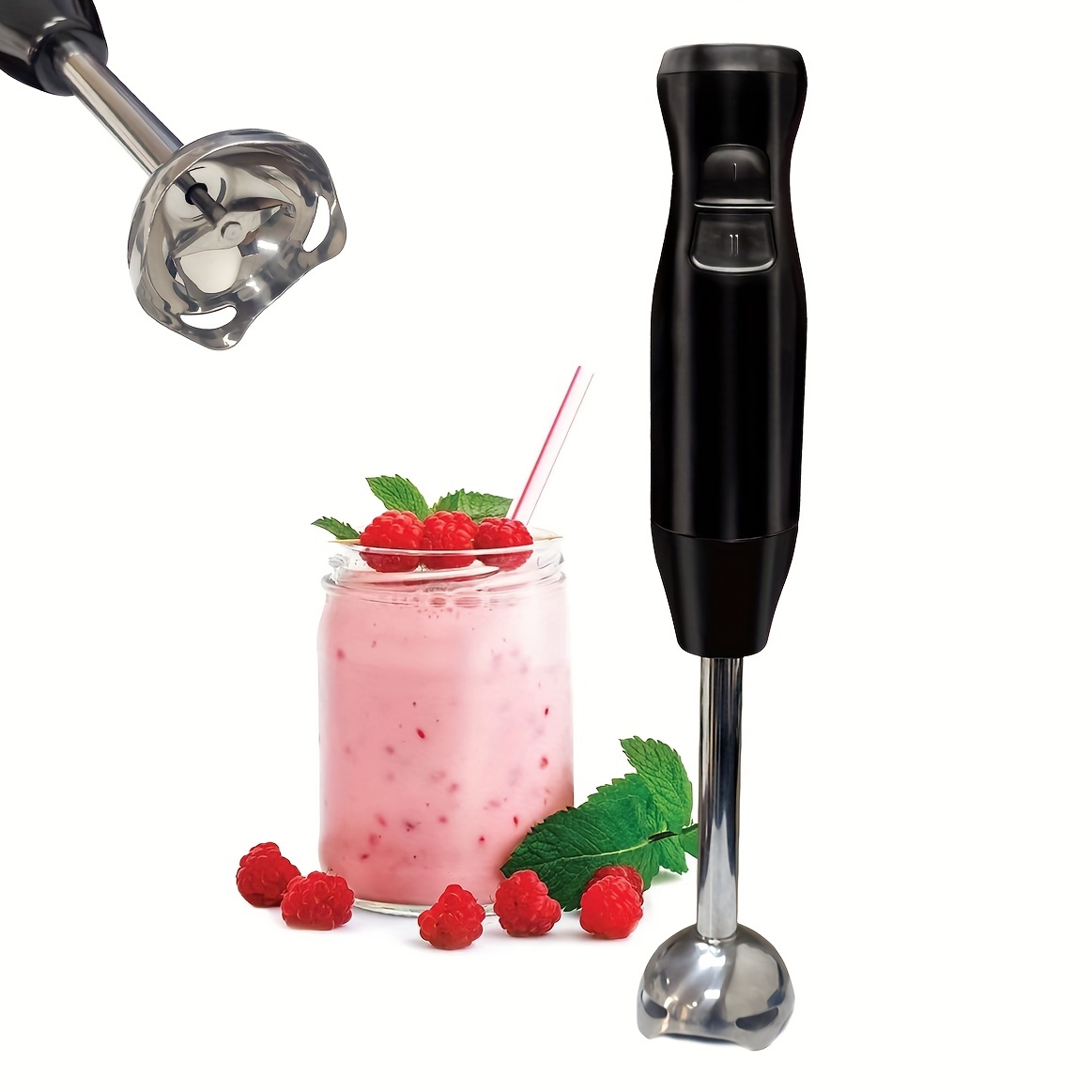 BELLA Immersion Hand Blender, Portable Mixer with Whisk Attachment -  Electric Handheld Juicer, Shakes, Baby Food and Smoothie Maker, Stainless  Steel