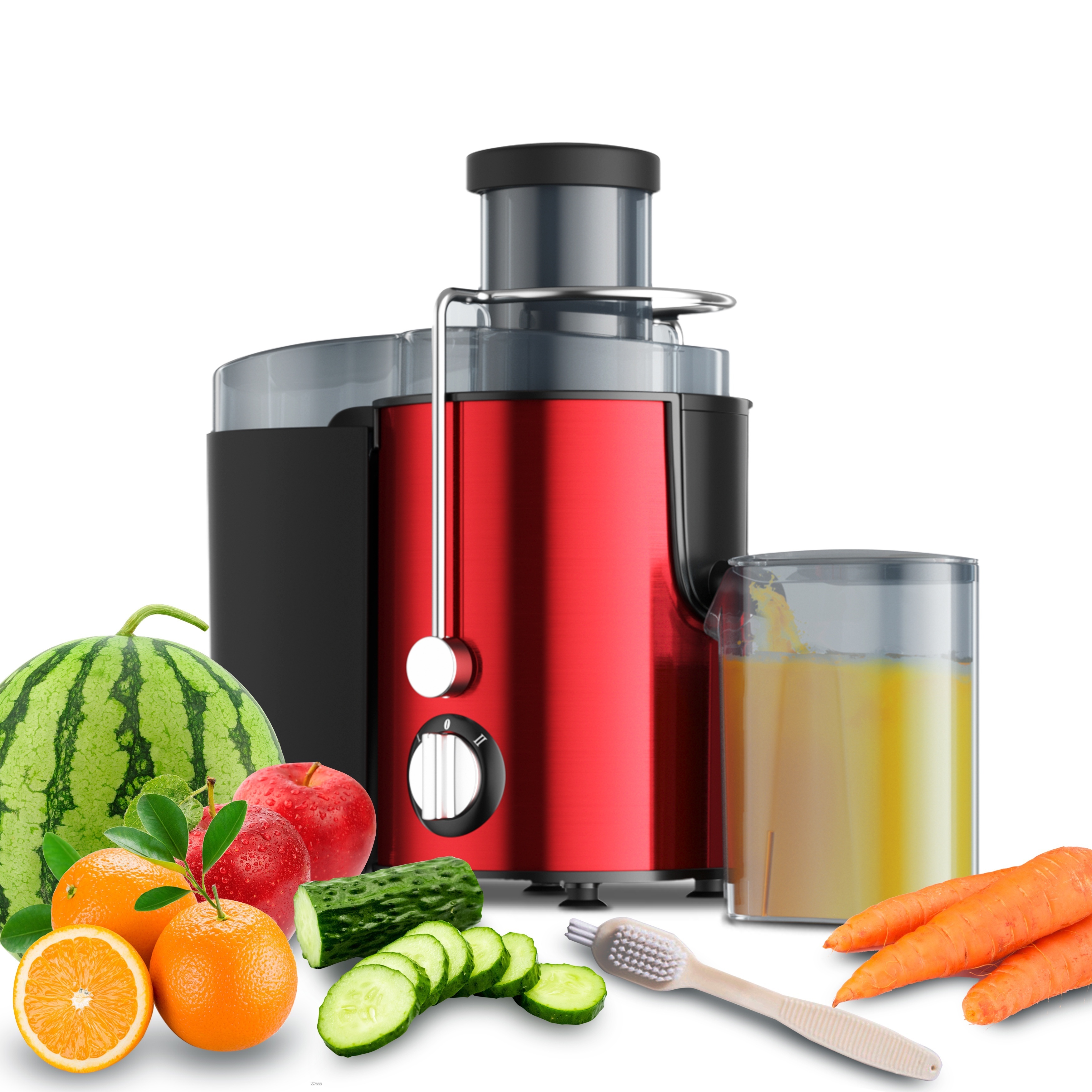 Exprimidor, máquina exprimidora de 600 W, 3 velocidades con canal de  alimentación de 3 pulgadas, extractor de exprimidor para frutas y verduras