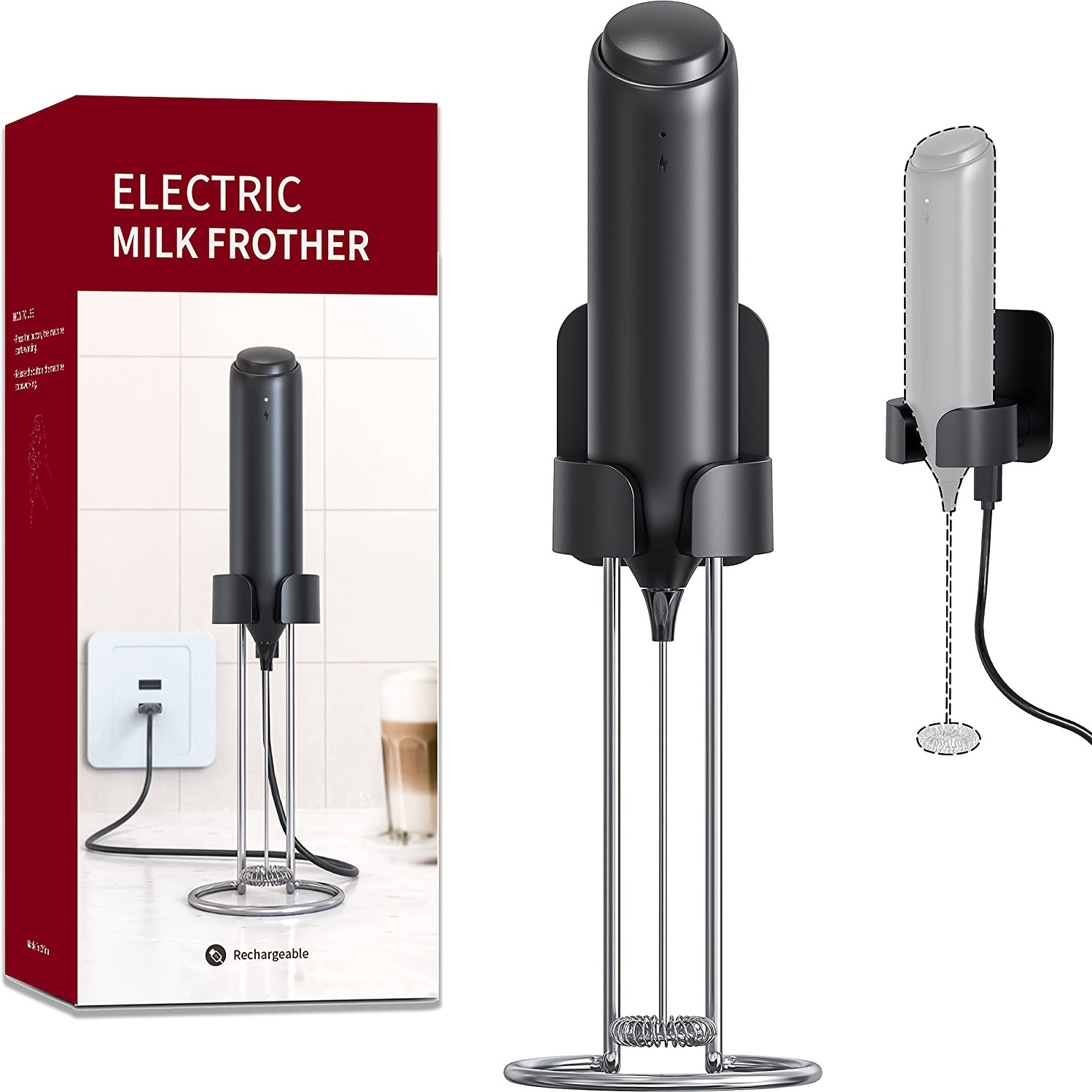 Rechargeable Electric Milk Frother Create Delicious Foam In - Temu