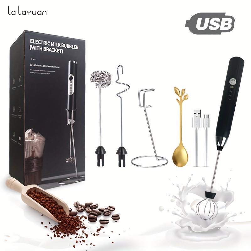 Delm Mousseur à lait électrique USB Accessoire en acier inoxydable (Blanc)  : : Cuisine et Maison