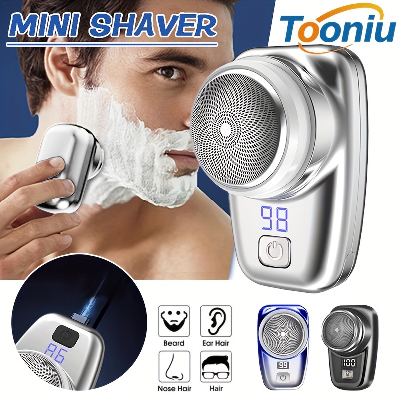 Comprar Mini Afeitadora eléctrica para hombre, afeitadora de alta gama con  carga rápida USB, recortadora de barba con cabezal lavable, máquina de  afeitar portátil para embarque de viaje