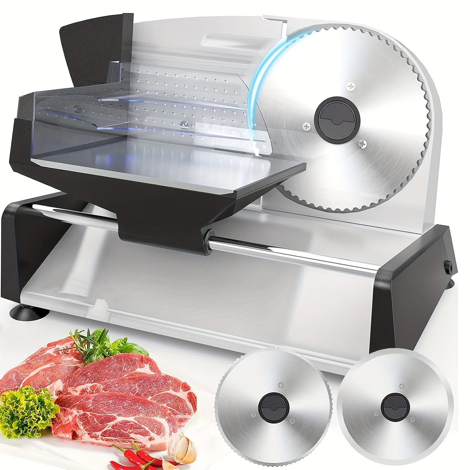 Household Meat Cutter Slicer 110v Us Plug Send 2 Stainless - Temu