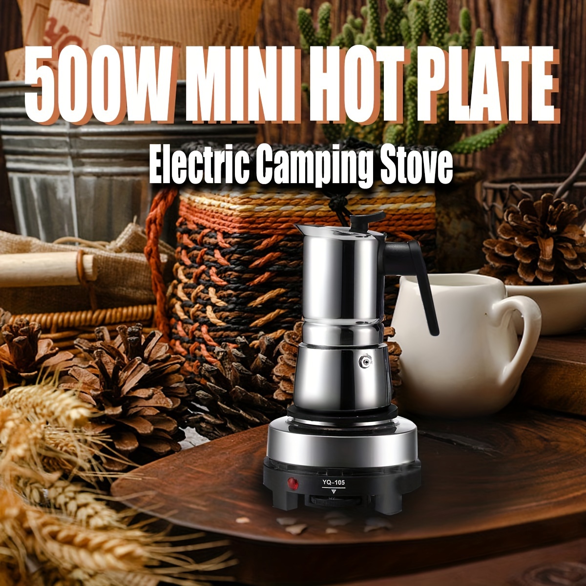 1pc US Plug 110V Small Electric Stove, 500W Portable Countertop