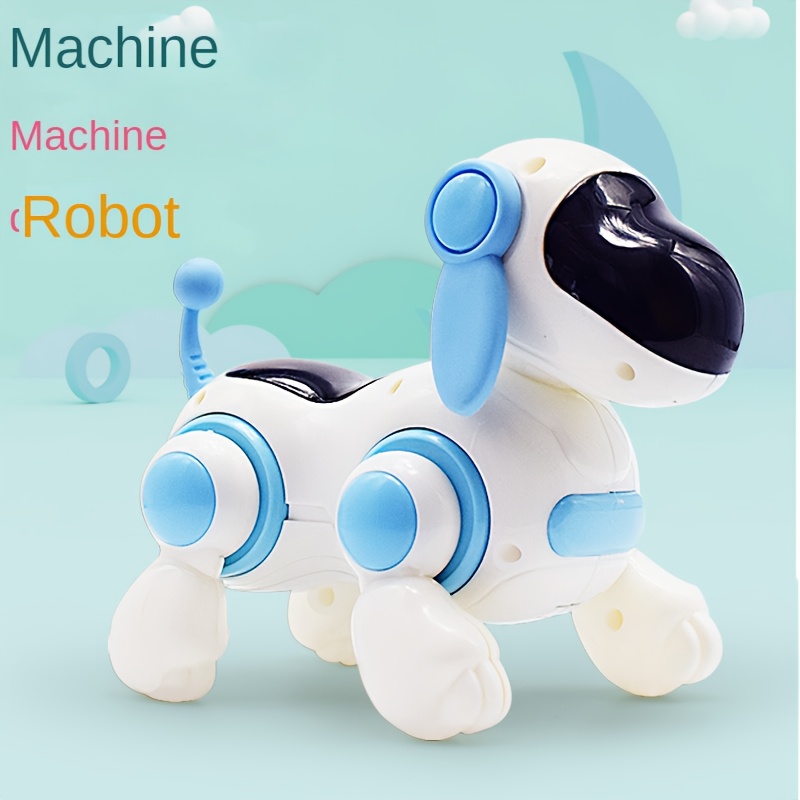 OR OR TU Perro de juguete que camina y ladra con correa de control remoto,  juguetes interactivos electrónicos de peluche para niños, agita la cola