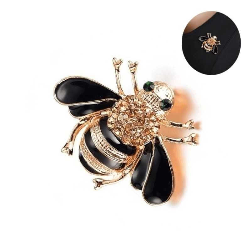Blucome Gold Color Coin with Zircon Brooch Alloy Crystal Brooches Gift  Women Girls Suit Dress Party Clothes Accessories