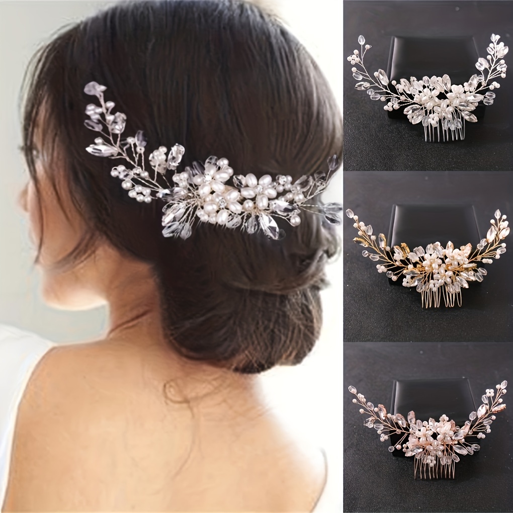 Bridal Wedding Pearl Hair Comb Hair Pieces. Bridal Vintage Pearl Hair Comb  Hair Accessories - China Hair Comb and Headpiece price