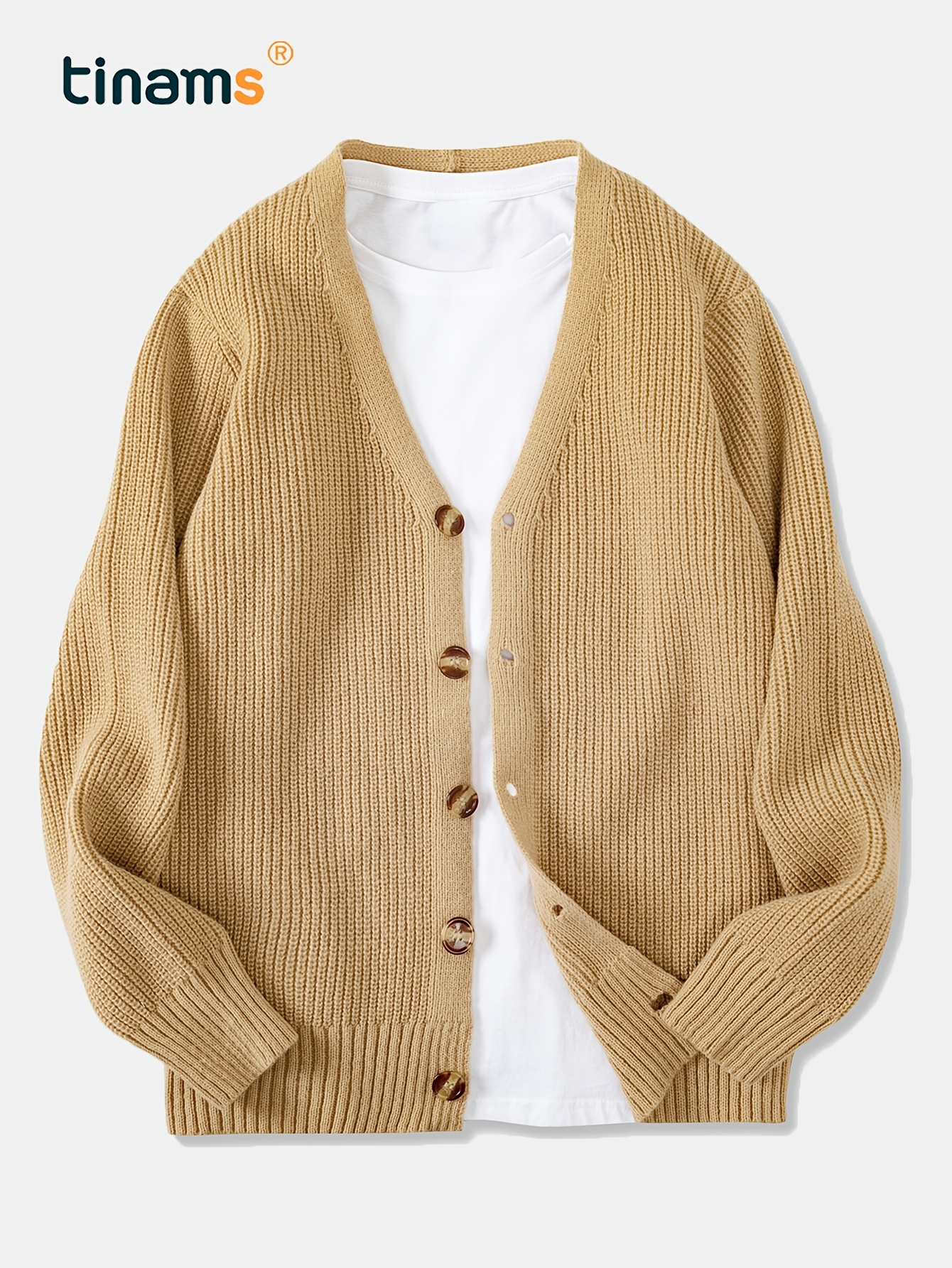 Men V Neck Cardigan Sweater - Temu Canada