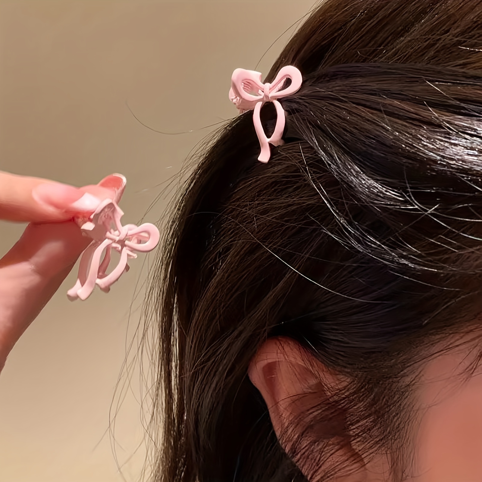 Mini Pink Bow Clip for Hair Barrettes Girls Cute Jelly Hair Bow Barrettes  Small Bowknot Hair Clip Side Pins for Hair Bows for Women Resin Hair