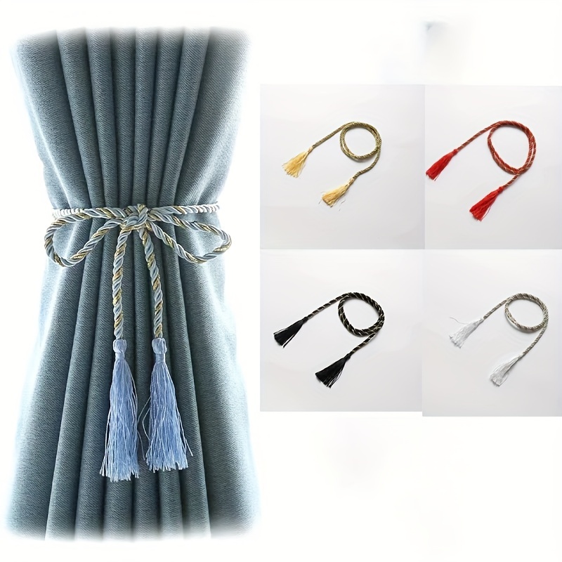 2 Stück lange Quaste Vorhang Krawatten Handgemachte geflochtene