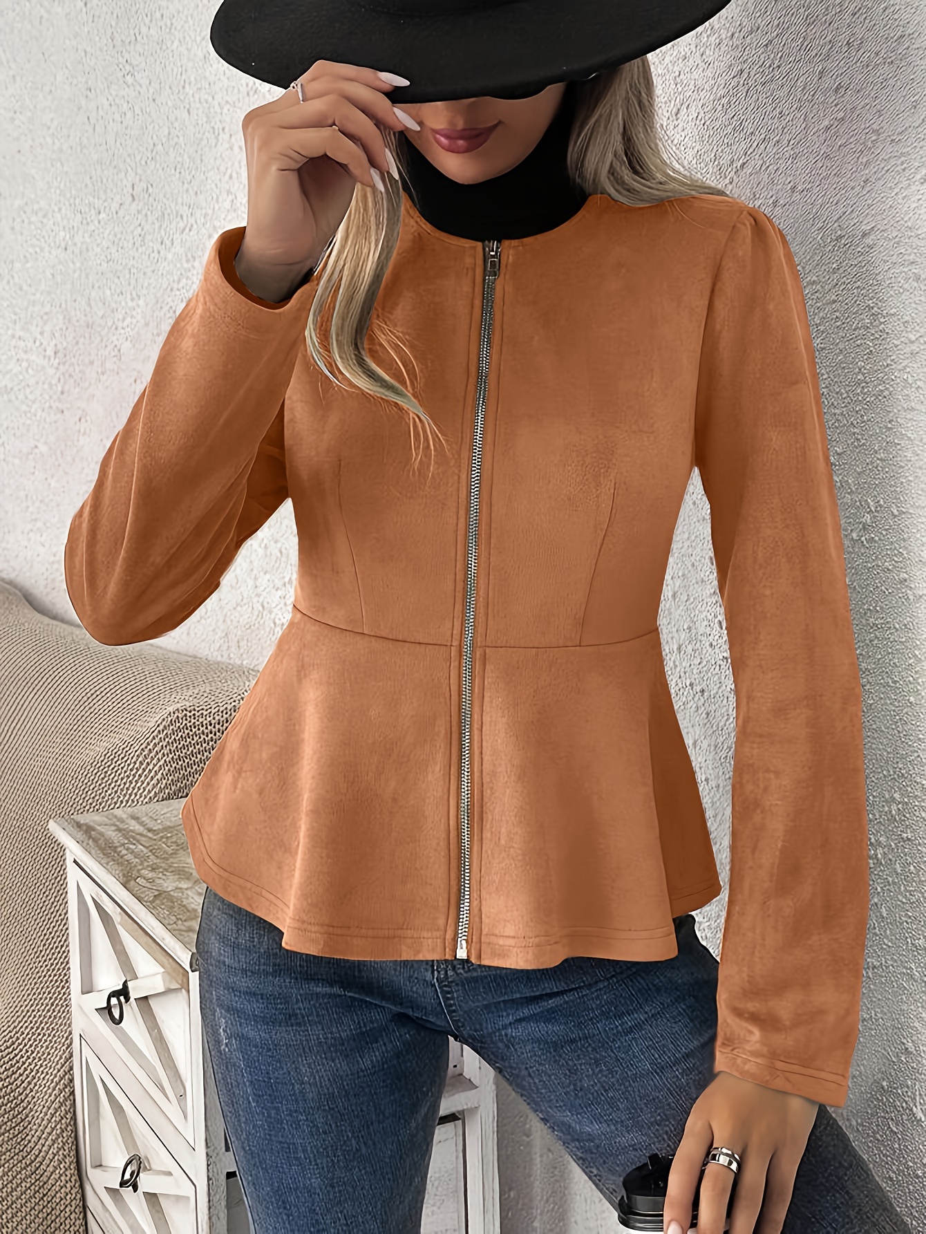 Long peplum outlet jacket