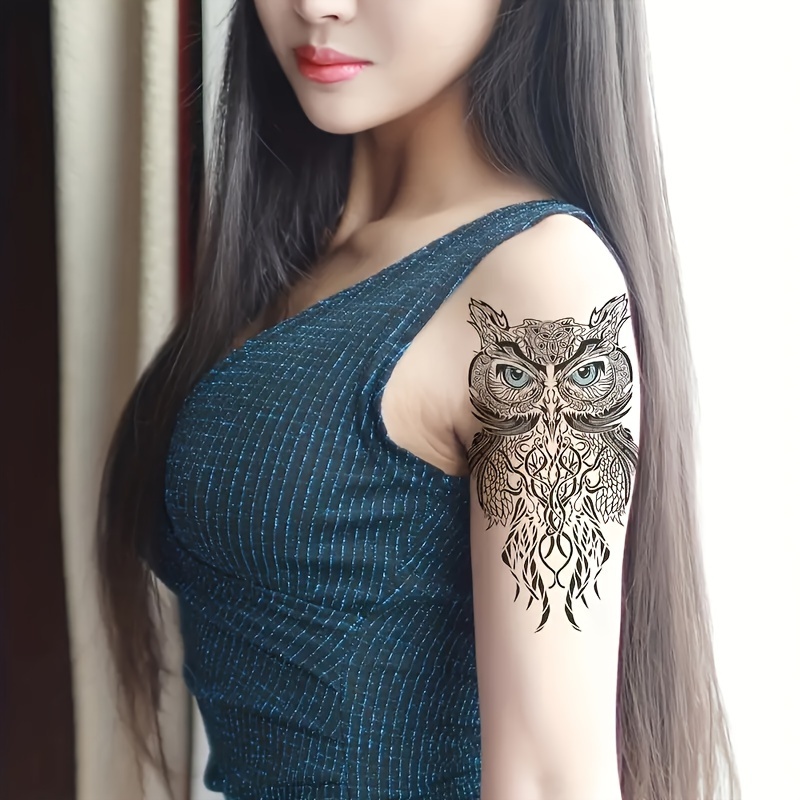 Owl Feather Forearm Tattoo