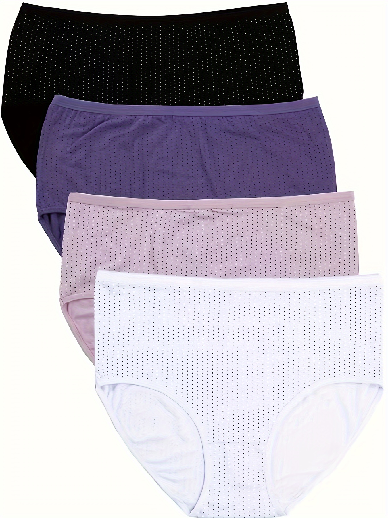 Lot 5-Pack Women Underwear Mid-Rise Soft Print Panties Regular& Plus Size  Briefs 