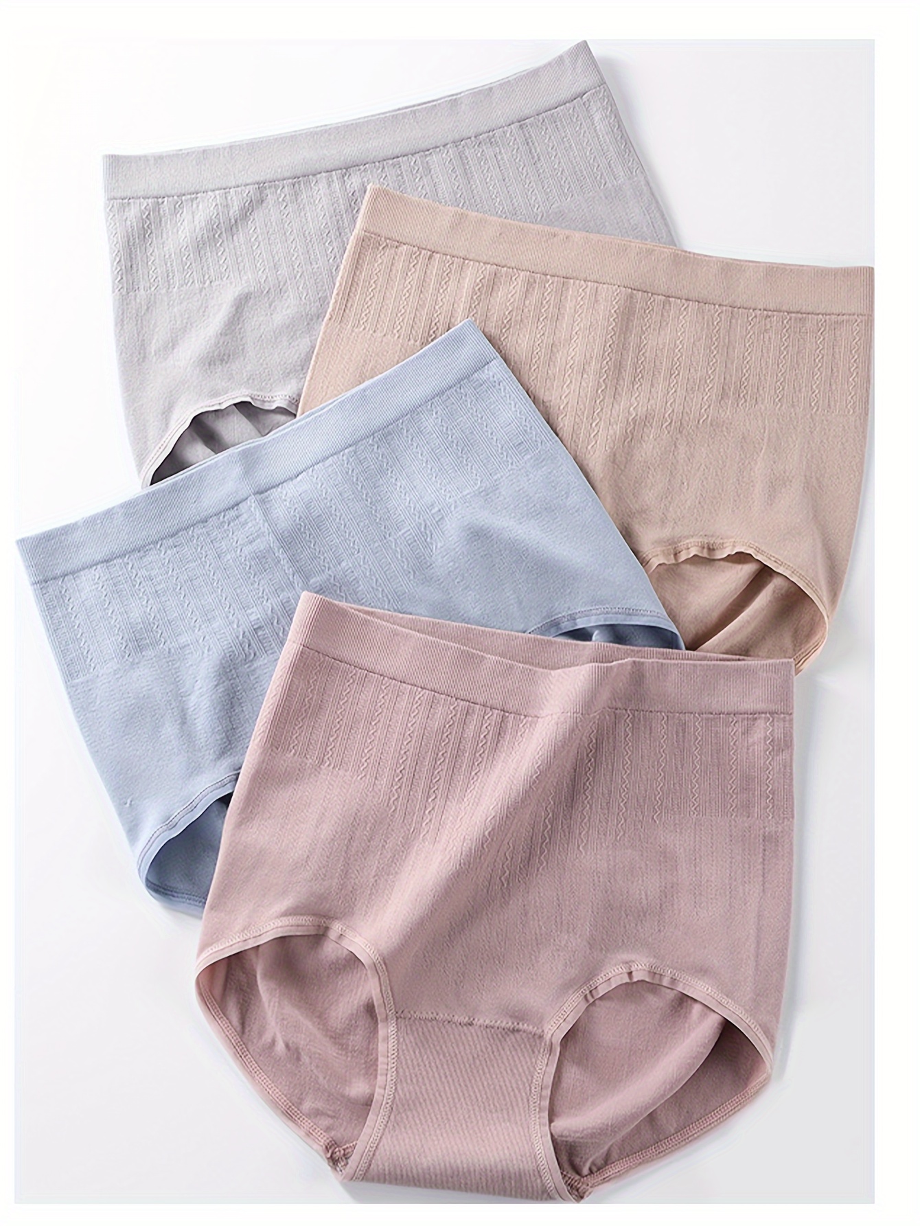 Solid Boyshort Panties Soft Comfortable High Waist Tummy - Temu