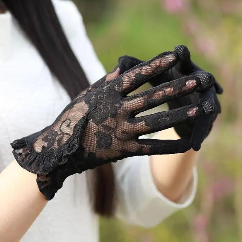 Bright Color Pleated Hook Gloves Long Satin Fingerless - Temu