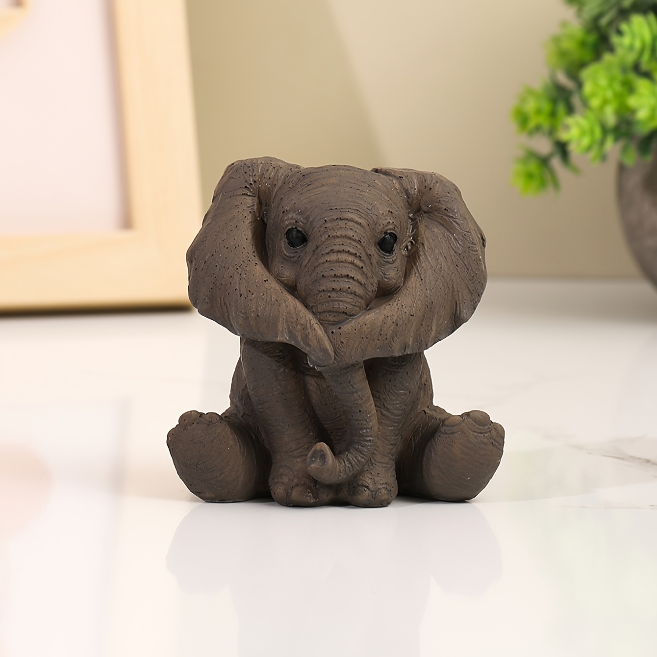 7pcs Small Resin Animals, Including 1 Banana And 6 Cute Elephants, Bonsai  Micro Landscape Decoration DIY, Table Cabinet Decorations, Home Decoration
