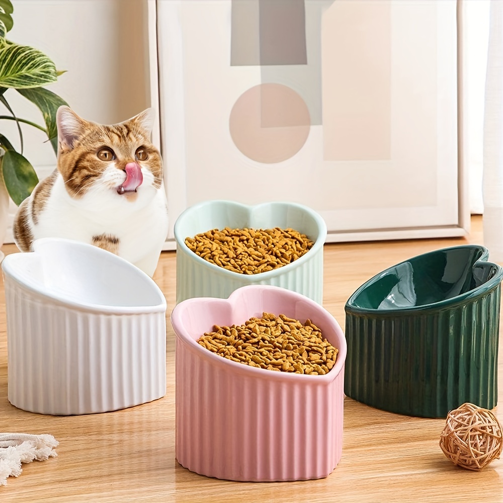 Transparent Double Cat Bowl With Vertical Design For Easy - Temu