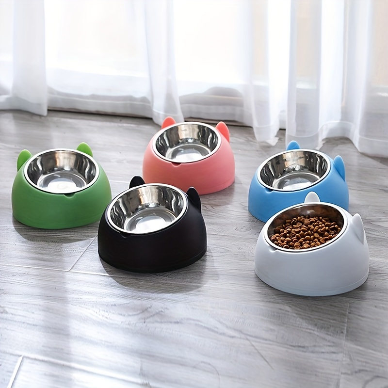 Transparent Double Cat Bowl With Vertical Design For Easy - Temu