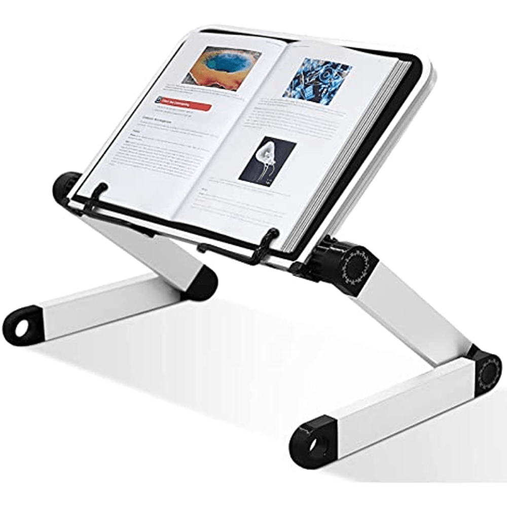  Soporte de libro de metal para lectura, soporte ajustable para  libros para lectura (azul completo) : Productos de Oficina