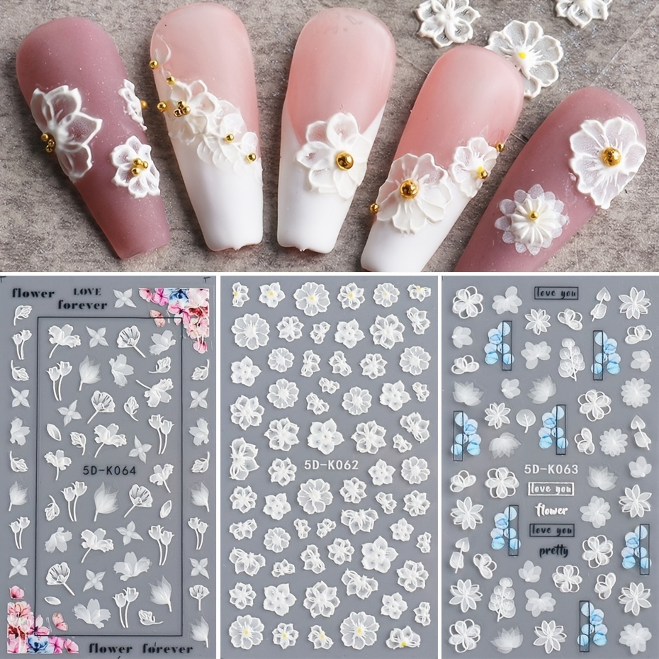  12 Sheets Retro Flower Nail Art Stickers Decal,Nail Supplies 3D  Self-Adhesive Nail Decals Leaves Vintage Flower Vine Letters Black White Nail  Design Sticker for Girl Women DIY Nail Accessories Craft