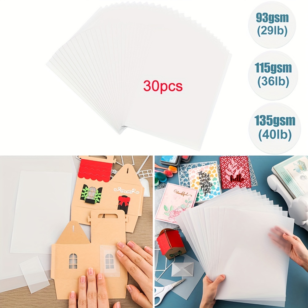 8Pcs Self Adhesive Vellum Paper Die Cuts for Scrapbooking Planner
