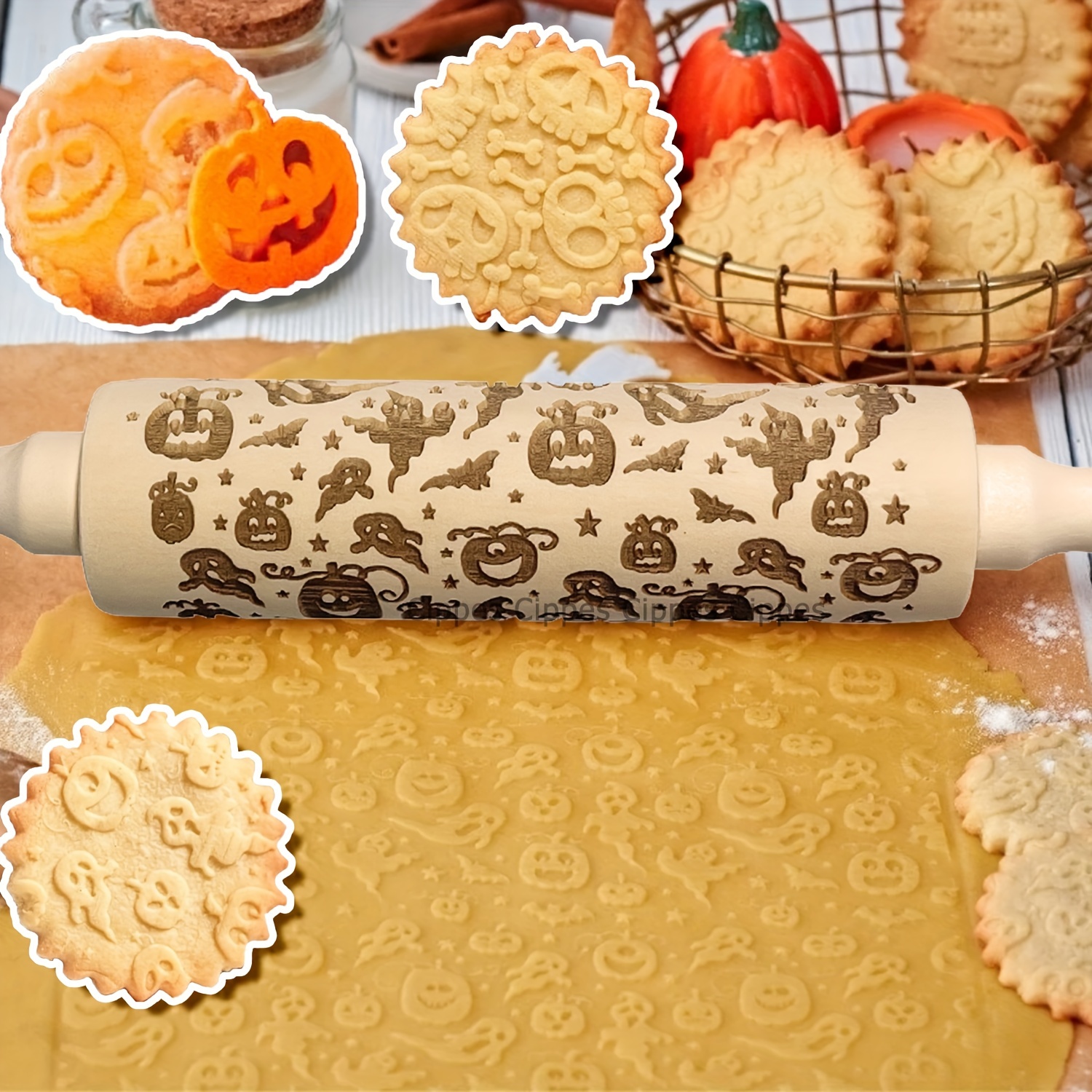 Wooden Embossed Rolling Pin With Baroque Scroll - Temu