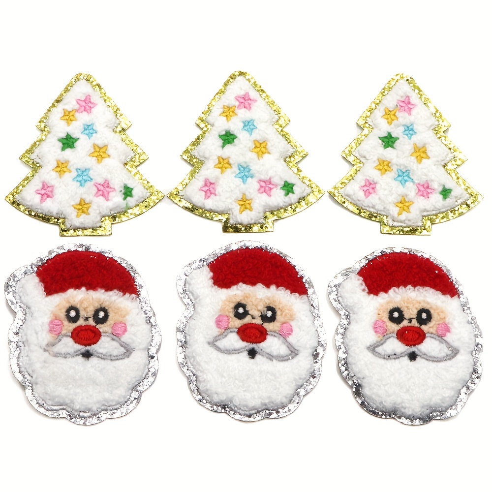 Christmas Patches Sew on Iron on Embroidered 18pcs Xmas Tree Santa Cute Appliques for DIY Crafts Clothes Decorations, Size: Small