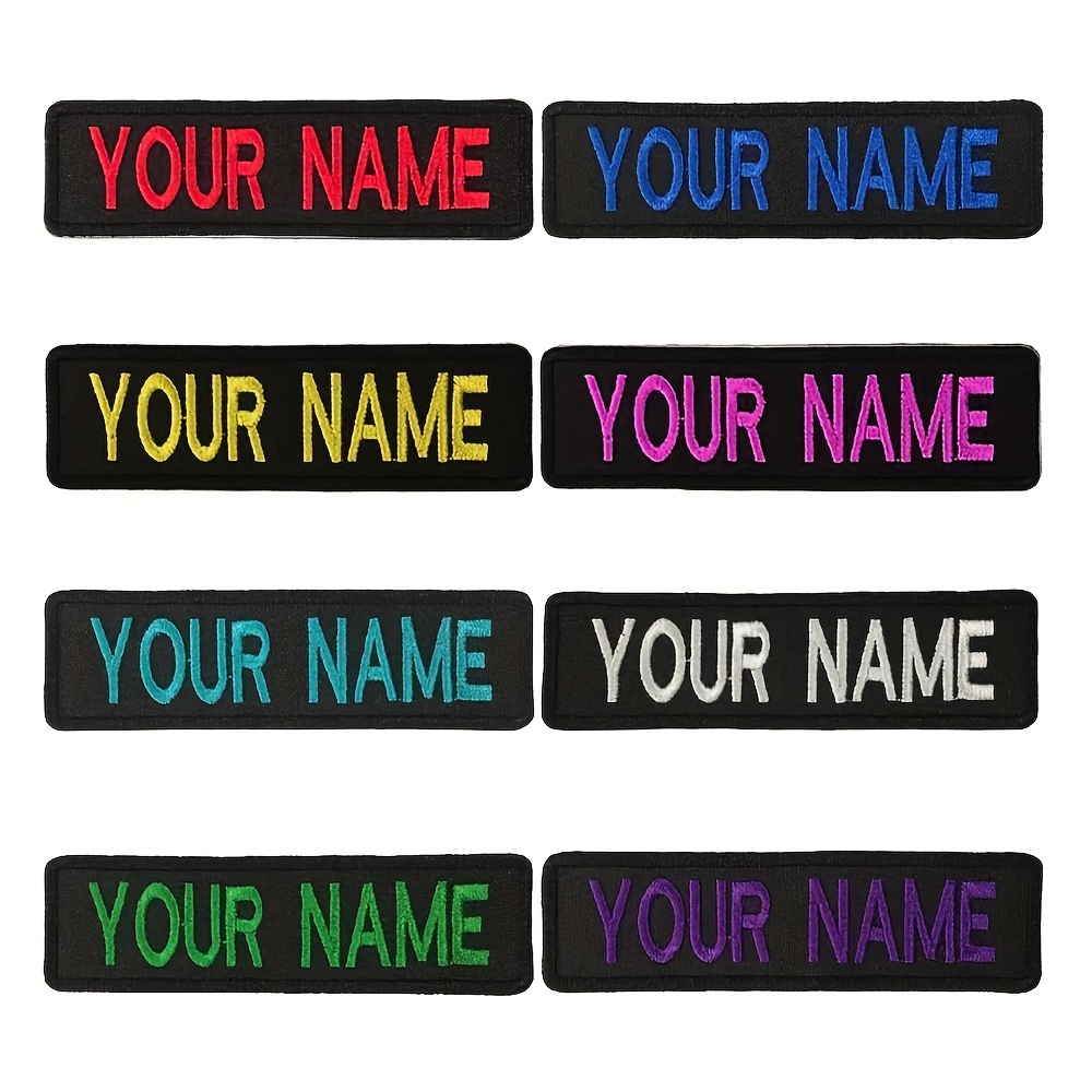 Glitter Personalized Name Patch, Custom Iron On Patch, Rainbow