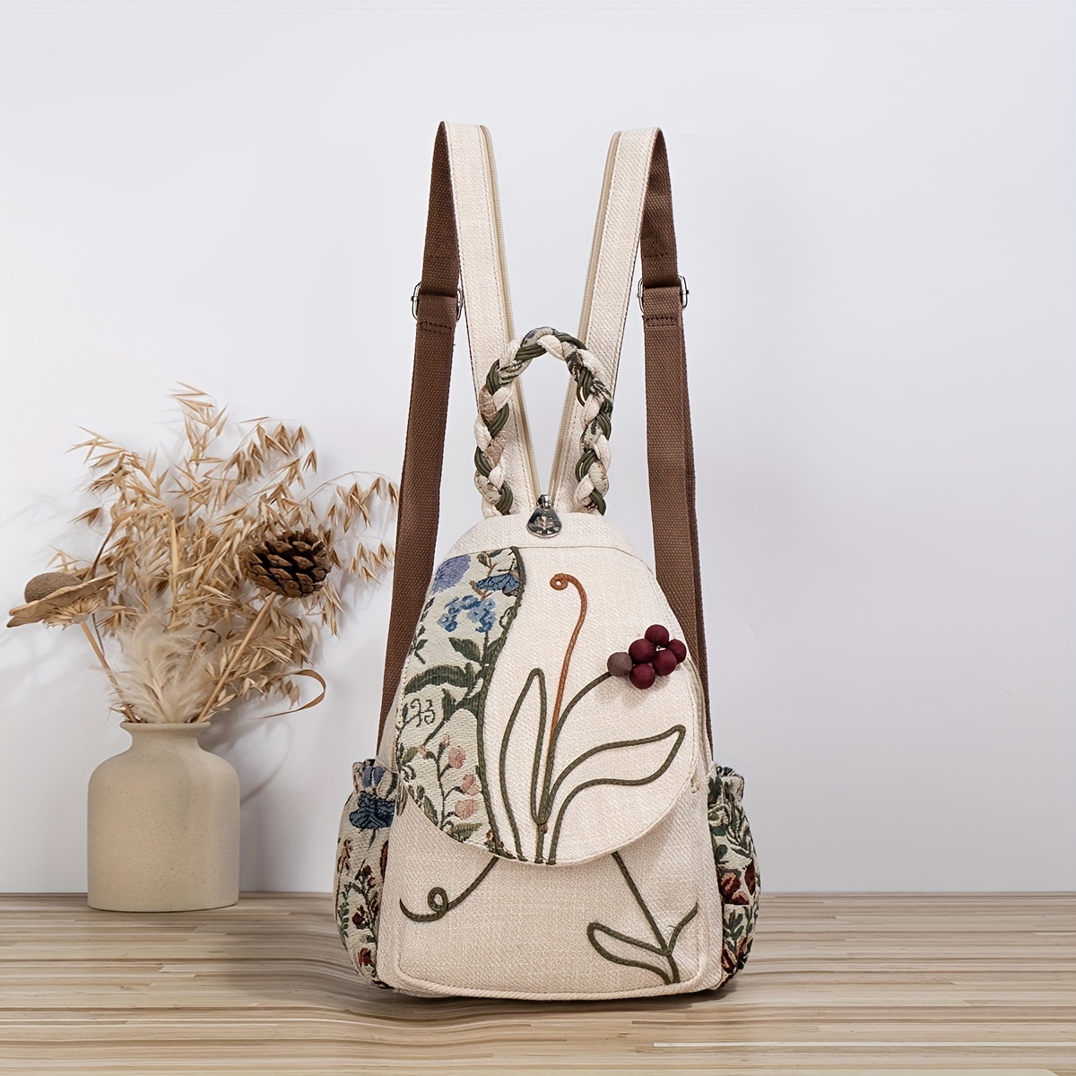 Portable Embroidery Storage Bag National Style Backpack - Temu