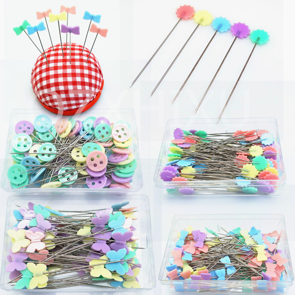 Button Head Straight Pin Sewing Pins For Fabric Quilting Multicolor Flat  Heads Straight Pins Diy Craft Sewing Accessories - Temu Ireland