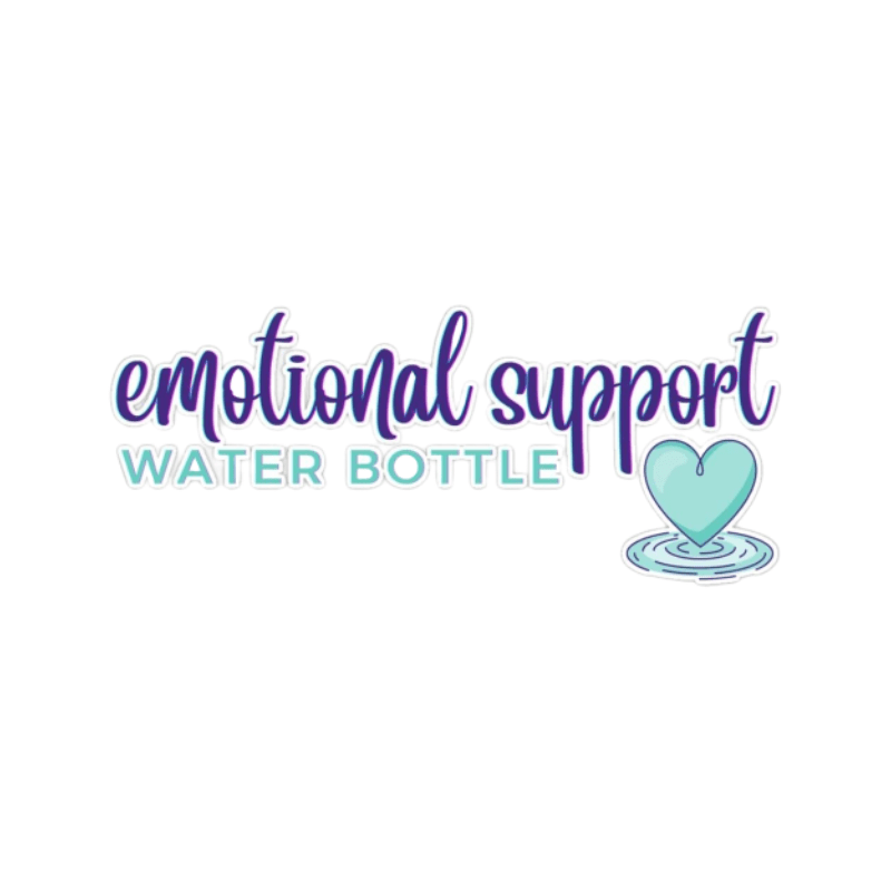 Emotional Support Water Bottle: Beige Tumbler Sticker for Sale by