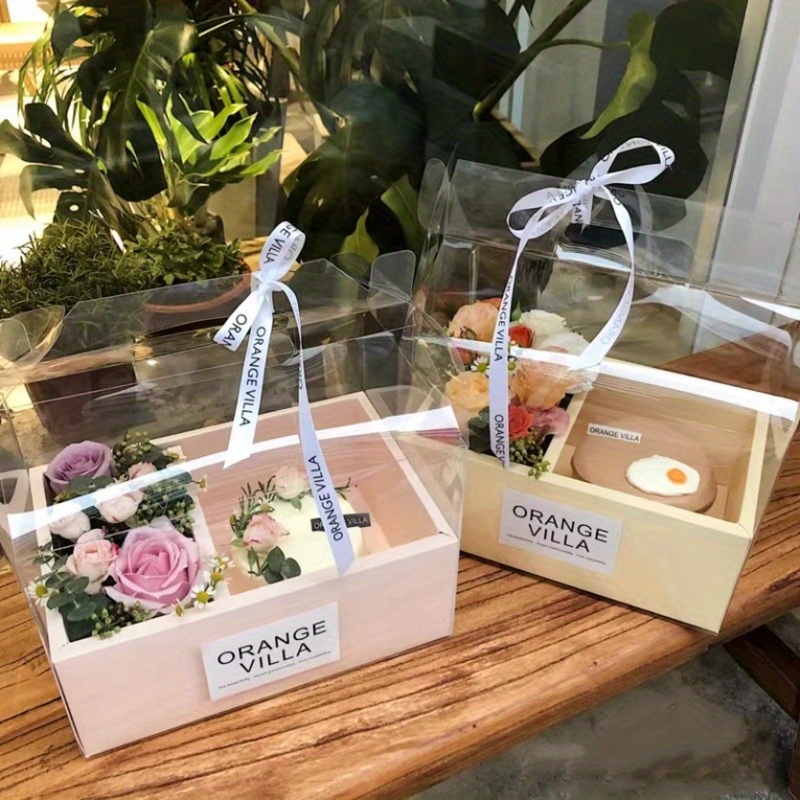  2pcs Box gift box flower bouquet supplies cake box luxury heart  decor bouquet bouquet box cardboard material gift flower box with cover  Wedding Supplies wedding decoration : Health & Household