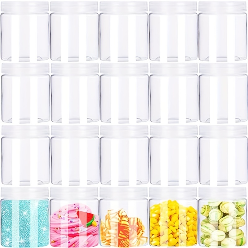 Plastic tubes with caps 30pcs Transparent Clear Plastic Empty Storage Tubes  Beads Container Sequins Containers 