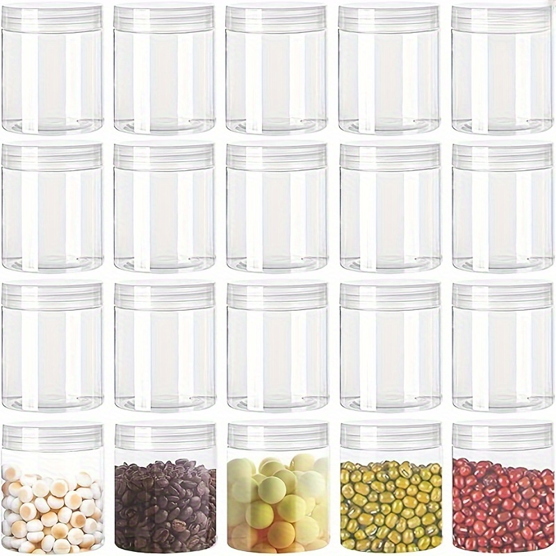40Pcs Slime Storage Containers 4Oz Big Size Clear Plastic Foam Ball Storage  Jars Reusable Leakproof Plastic