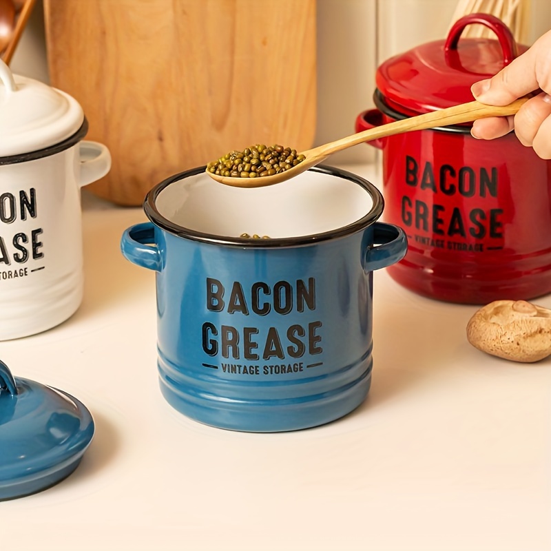 Bacon Grease Container 1.3l Cooking Oil Storage Can With Strainer,oil  Strainer Potfor Storing Cooki