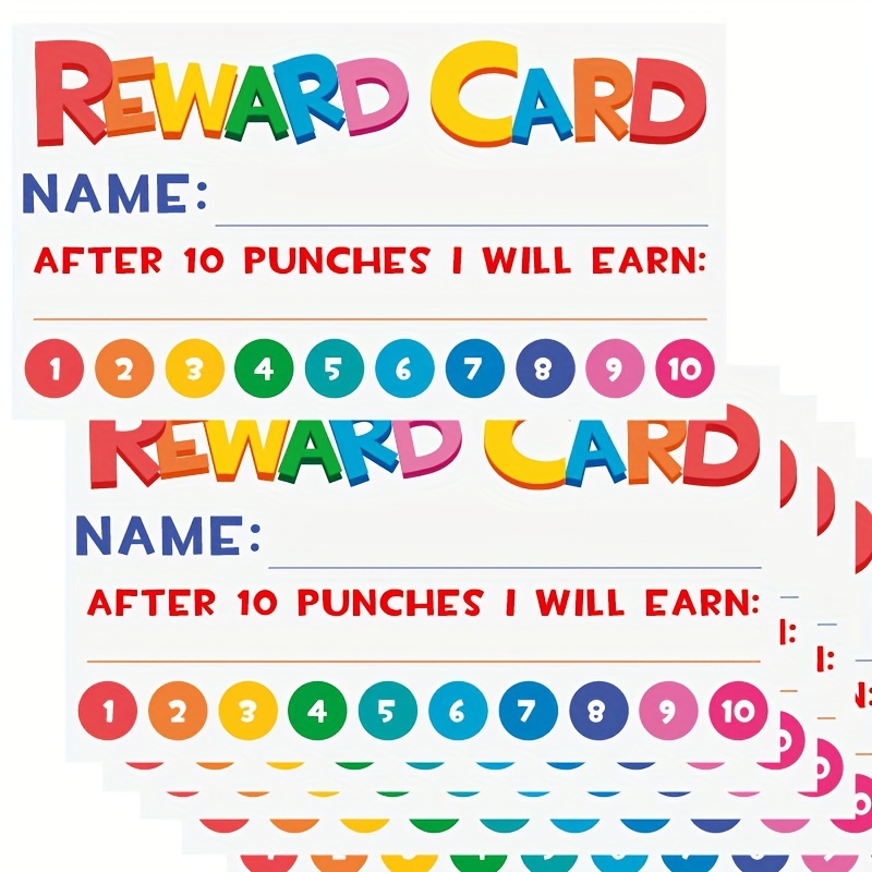 200 Pcs Reward Punch Cards - Behavior Incentive Awards for Kids Students  Teachers - Business Loyalty Card 2 x 3.5