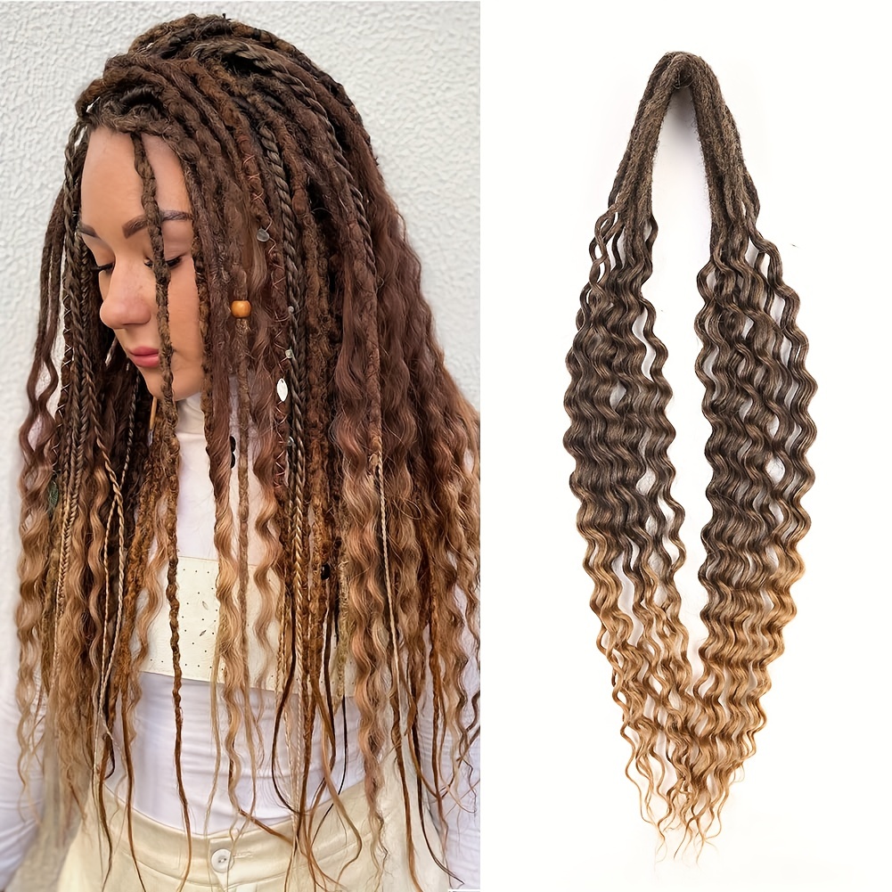 30inch Ombre Box Braids Crochet Hair Pre-Looped Synthetic Braids Hair Extensions Crochet Braids Hair 53#/ 8Pack