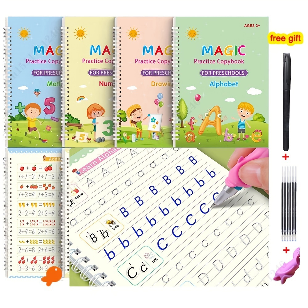 3D Reusable Children's Drawing Books Baby Learning Painting Writing  Copybook For Calligraphy Art Supplies Practice Book For Kids