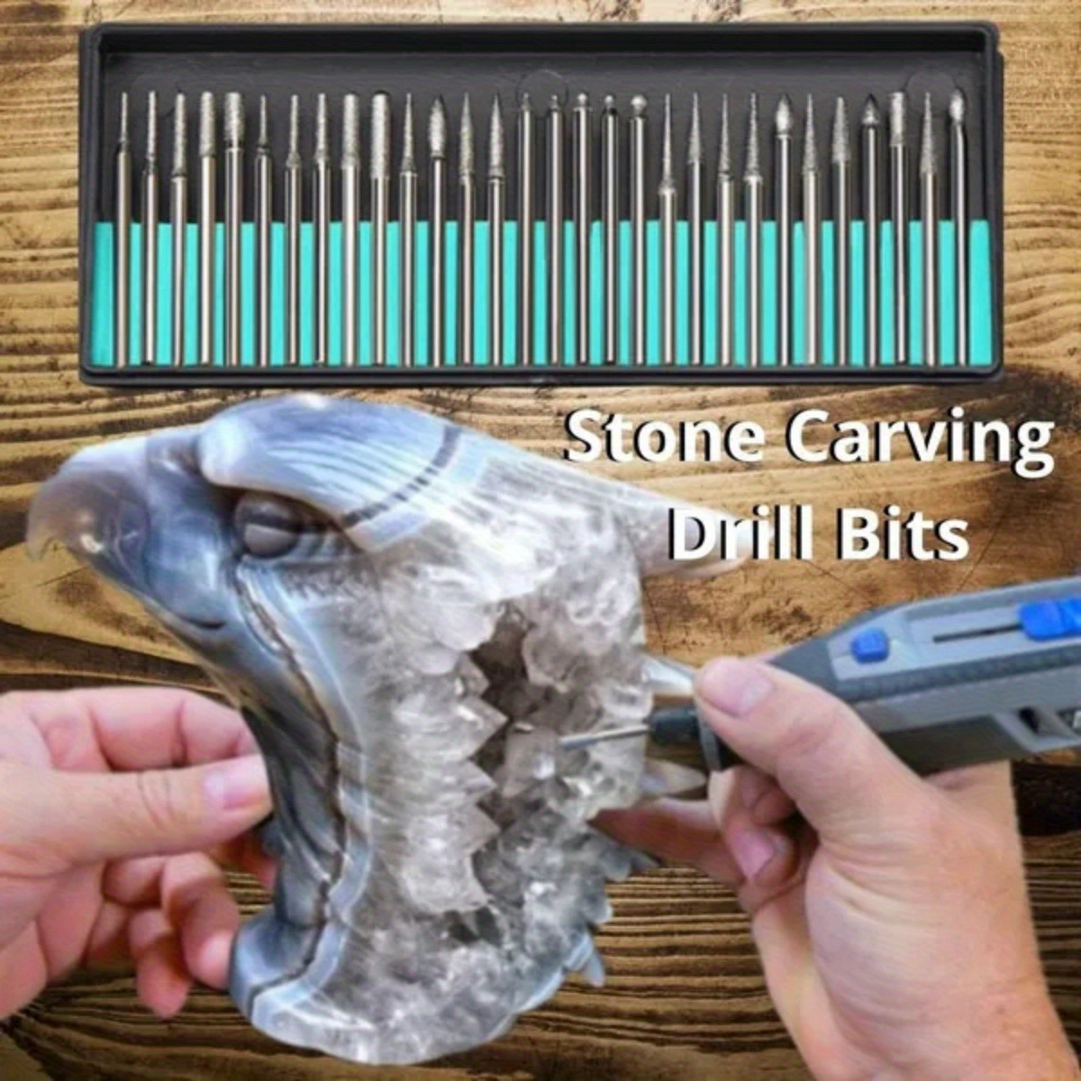 Qilidia Stone Carving Set Polishing Burrs Rotary Tools - Temu