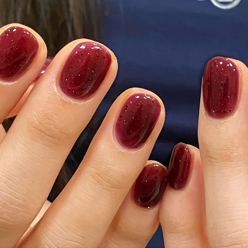 Glossy Square Press On Nails Christmas Fake Nails Long - Temu