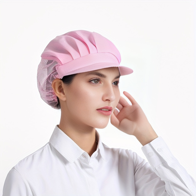 Breathable Dustproof Work Cap Unisex Solid Color Kitchen Chef Hat Workshop  Factory Cleaner Working Hats For Women Men