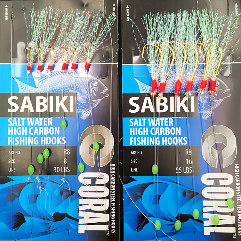 Real Fish Skin Sabiki Bait Rigs 6 Hooks Saltwater Freshwater - Temu