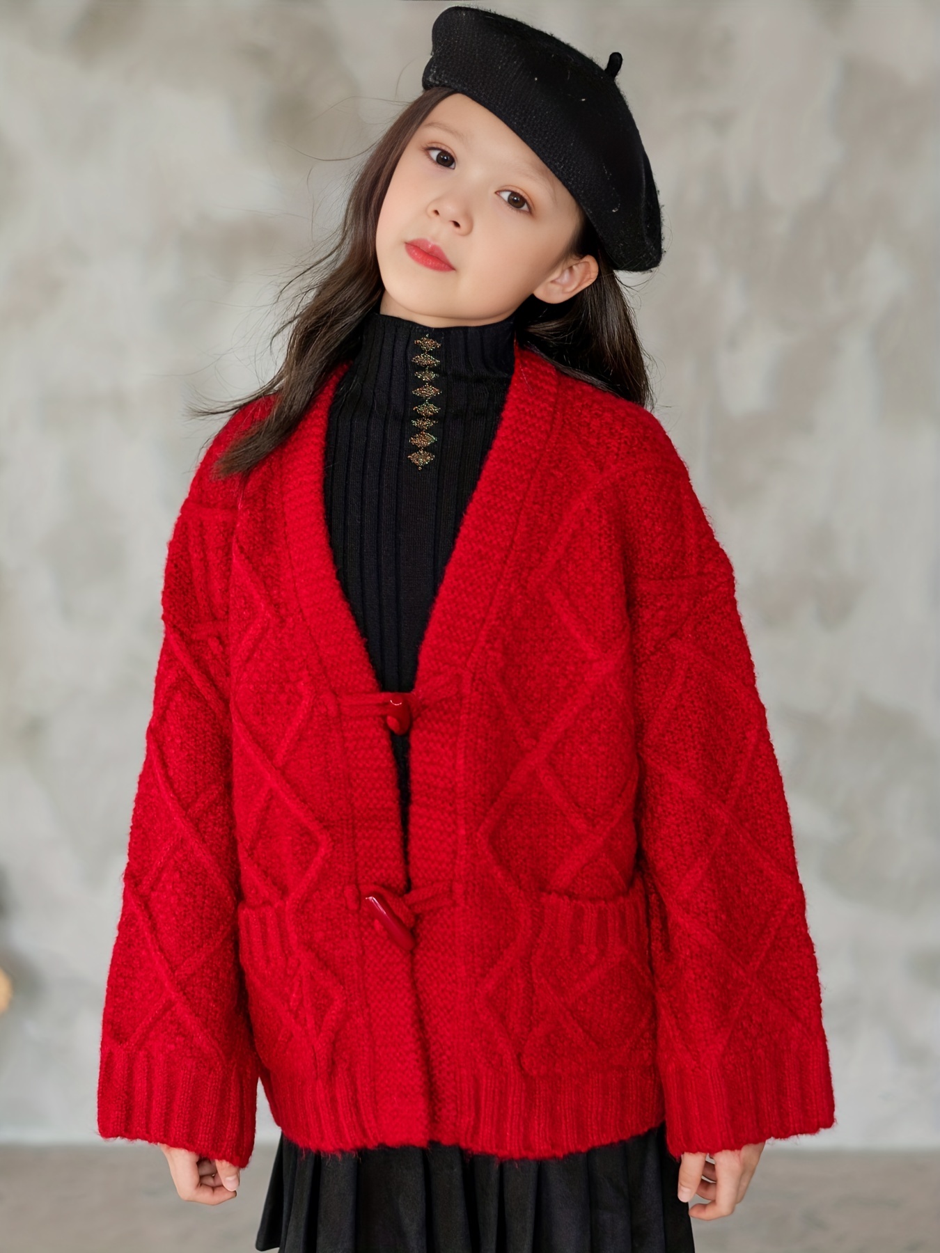Girls Warm Shawl Cardigan for Fall/Winter Party