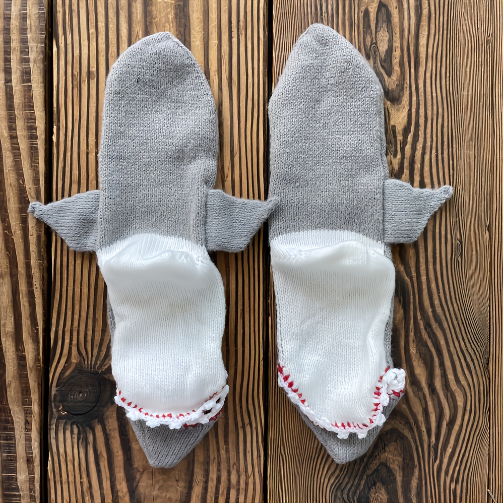 Fun Cozy Men's Shark Novelty Socks Autumn Winter - Temu