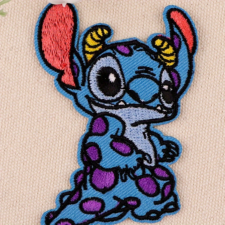 

Cute Cartoon Embroidered Patch - Stitch Character, Iron On, T-shirt Accessory, 1pc