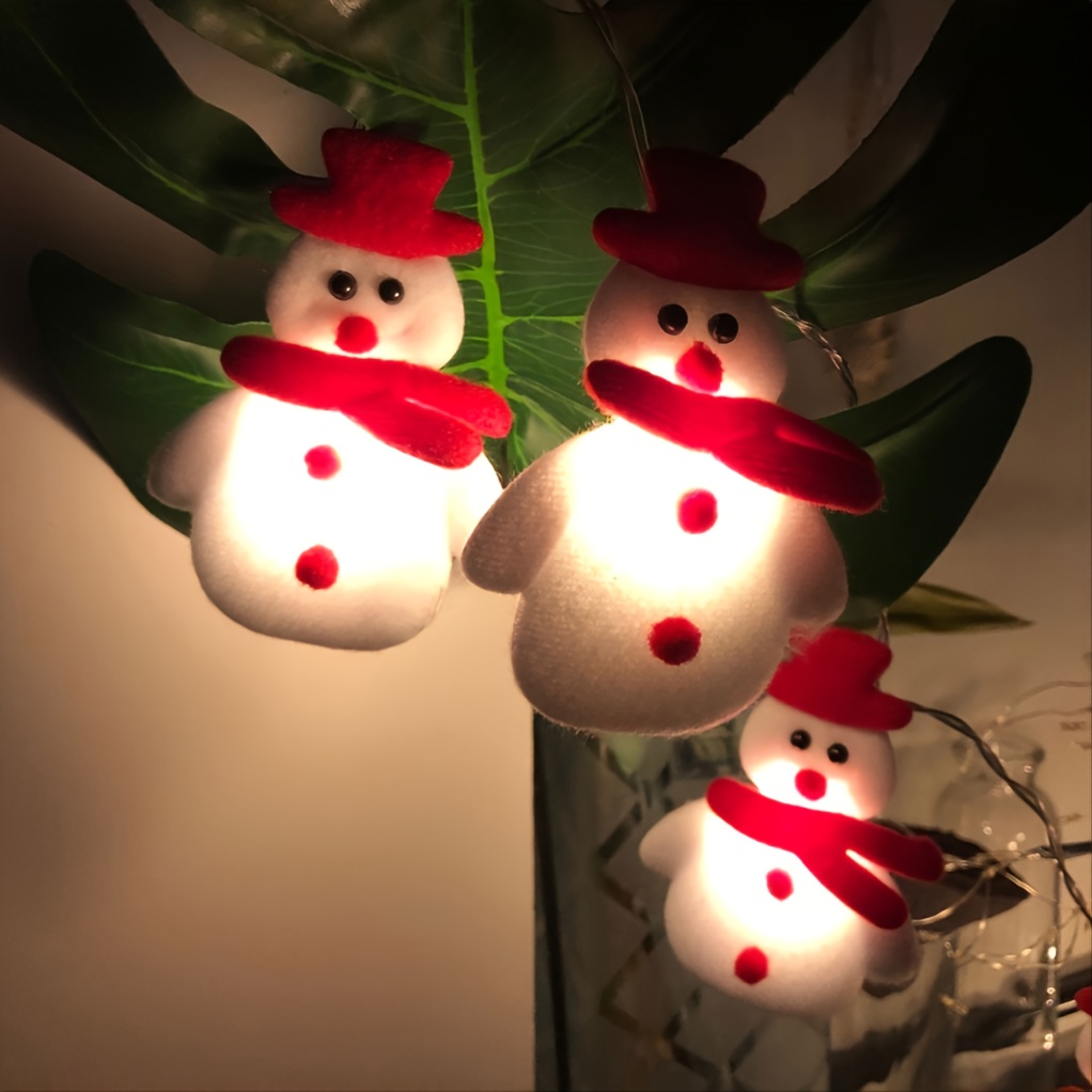 1 set of led christmas snowman string lights christmas ornaments decorations for christmas tree festive party 5 4ft 1 65m 10 lights details 3