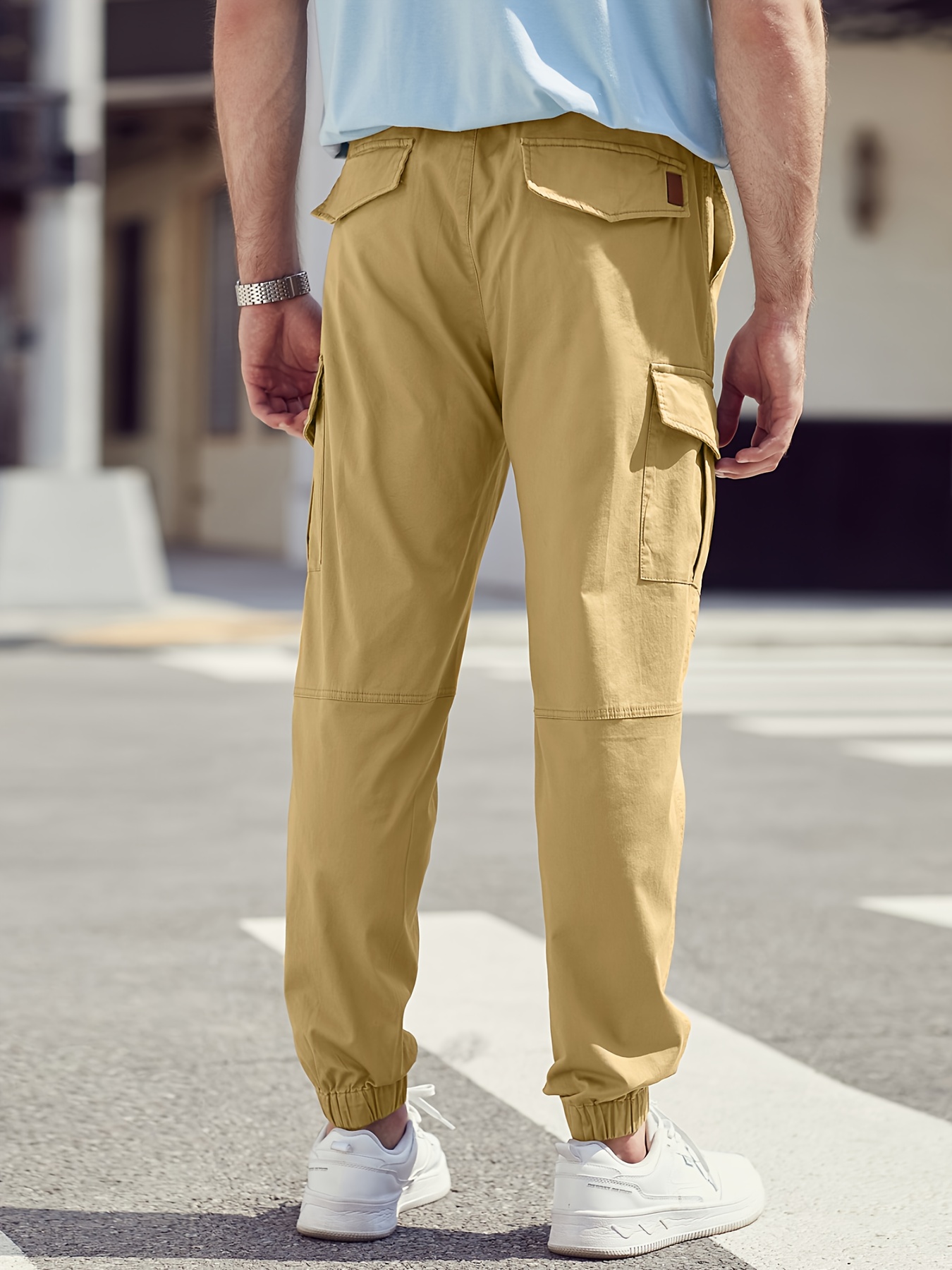 regular cargo pants man brown in cotton