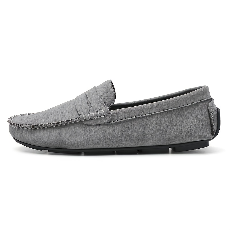 Mens Solid Slip On Leather Loafers Shoes | Buy More, Save More | Temu Canada