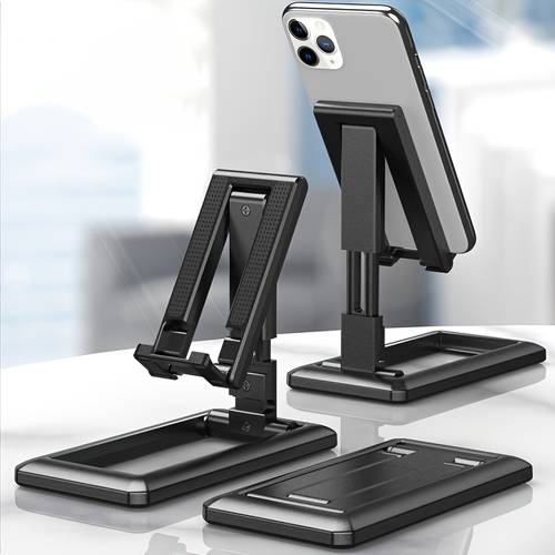 Portable Phone Stand For Cell Phone Or Tablet, Foldable, 90-Degree Tilt, Adjustable Height Perfect For Live-Streaming, Video-Chatting, Social Media